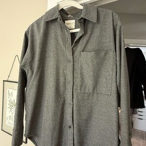 Abercrombie & Fitch Black and White Plaid Shirt